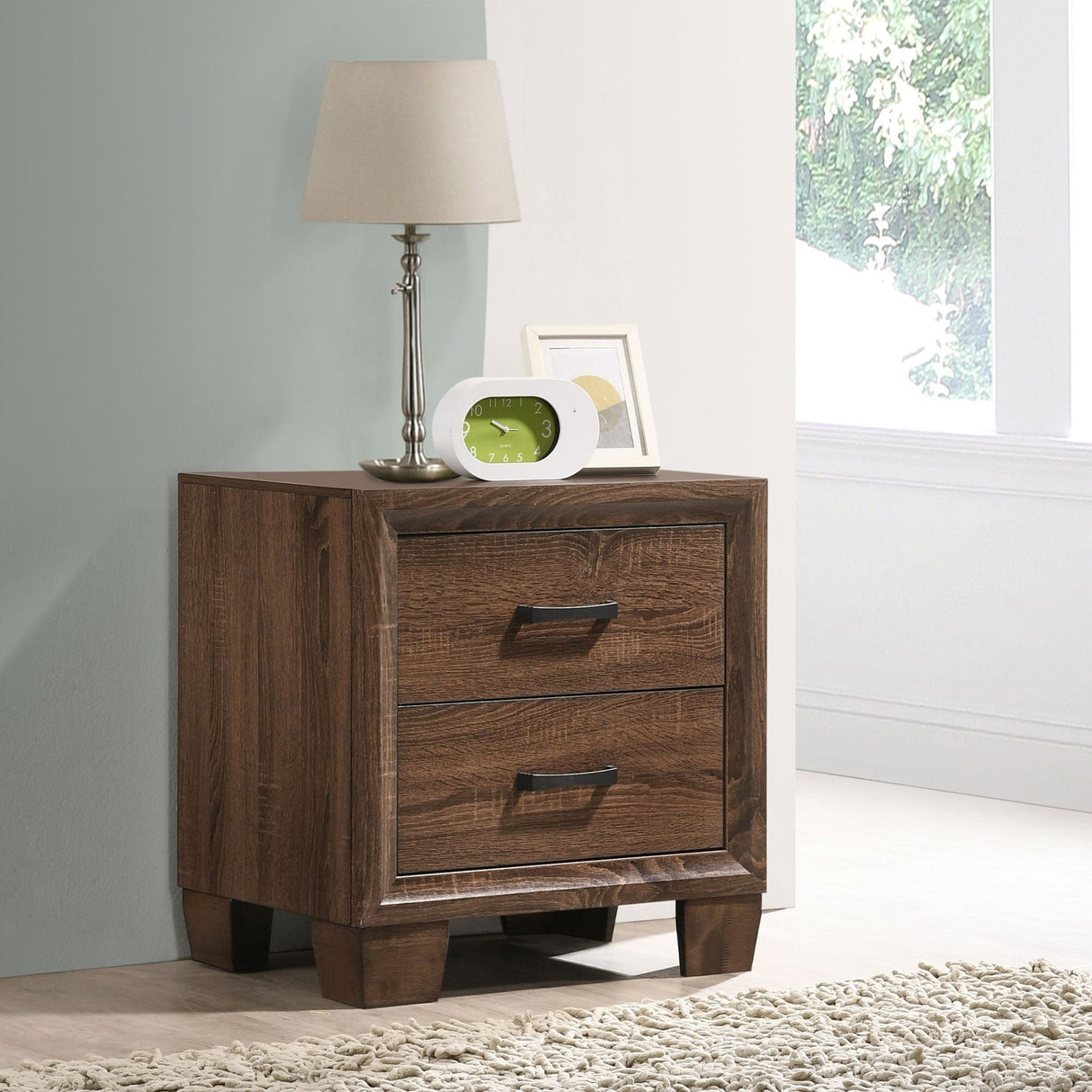 Brandon 2 - drawer Nightstand Medium Warm Brown | Coaster - 205322 - Home Elegance USA - 2