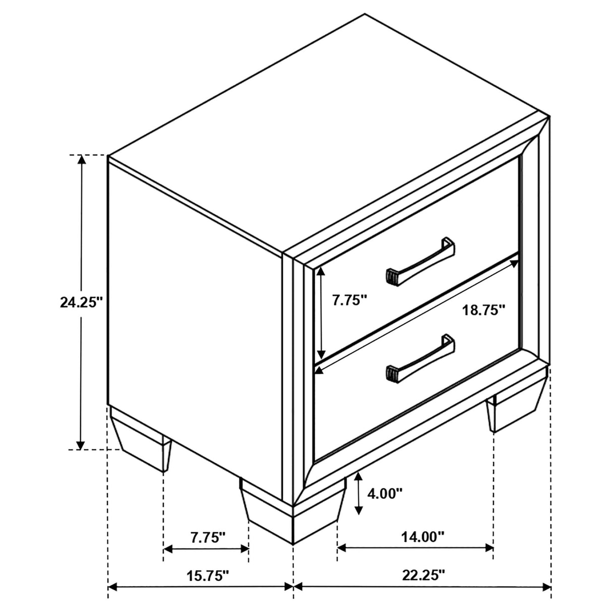 Brandon 2 - drawer Nightstand Medium Warm Brown | Coaster - 205322 - Home Elegance USA - 10