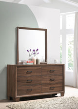 Brandon 6 - drawer Dresser with Mirror Medium Warm Brown | Coaster | Home Elegance USA