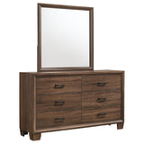 Brandon 6 - drawer Dresser with Mirror Medium Warm Brown | Coaster | Home Elegance USA