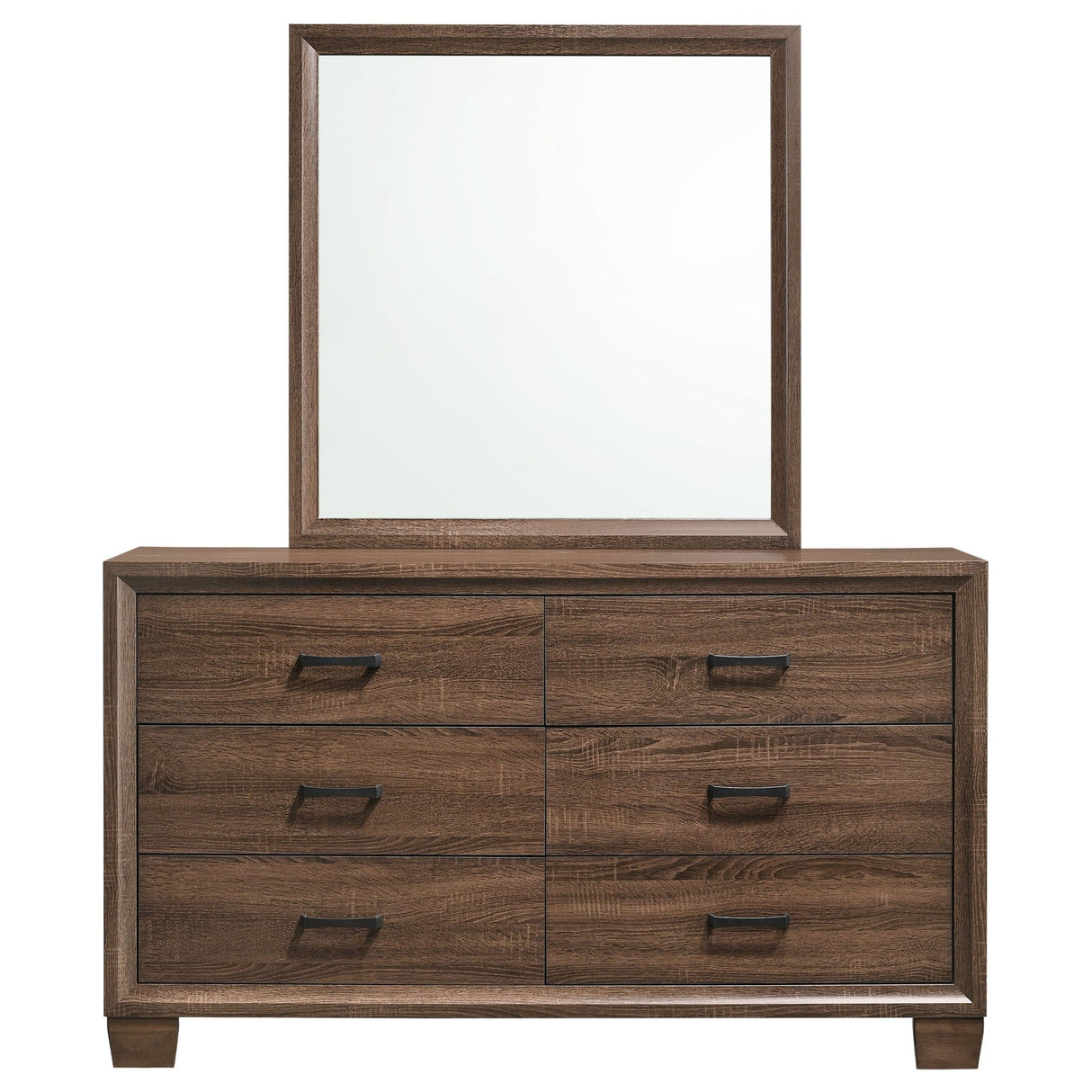 Brandon 6 - drawer Dresser with Mirror Medium Warm Brown | Coaster | Home Elegance USA