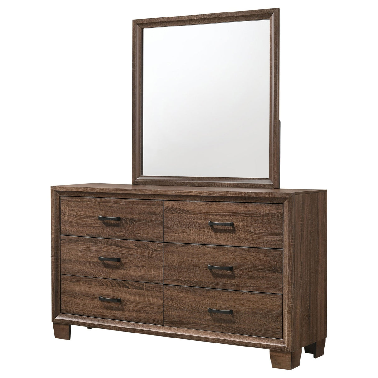 Brandon 6 - drawer Dresser with Mirror Medium Warm Brown | Coaster | Home Elegance USA