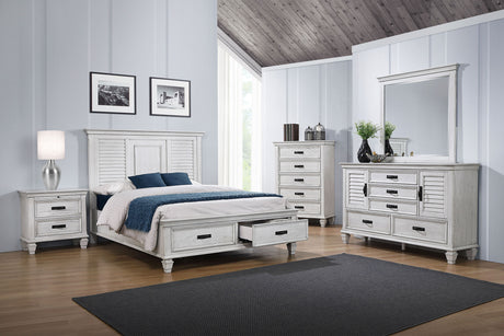 Eastern King Bed 5 Pc Set - Franco 5-piece Eastern King Bedroom Set Distressed White