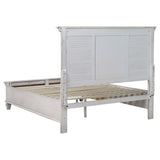 Eastern King Storage Bed  - Franco Wood Eastern King Storage Panel Bed Distressed White