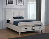 California King Storage Bed - Franco California King Storage Panel Bed Distressed White