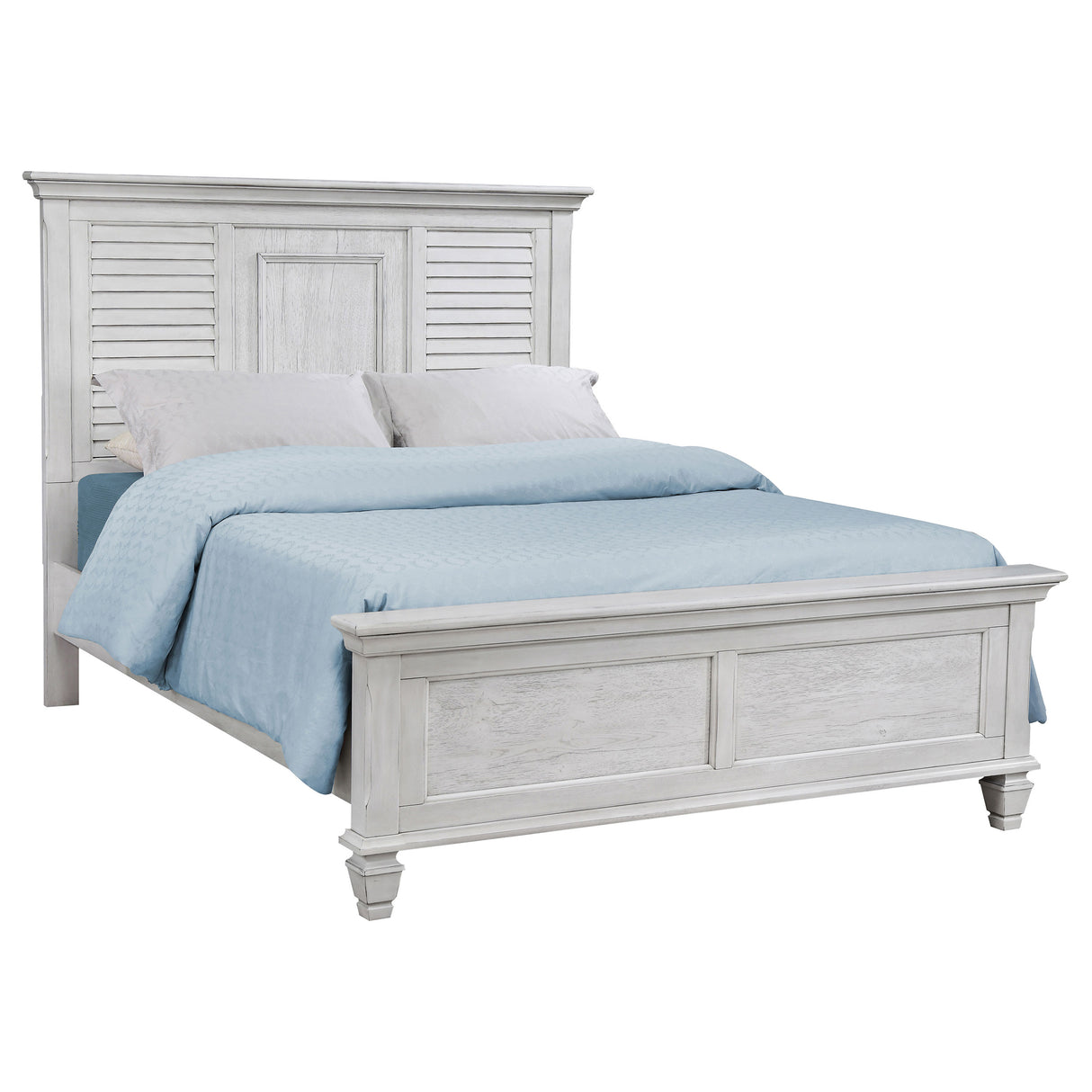 Eastern King Bed 4 Pc Set - Franco 4-piece Eastern King Bedroom Set Distressed White