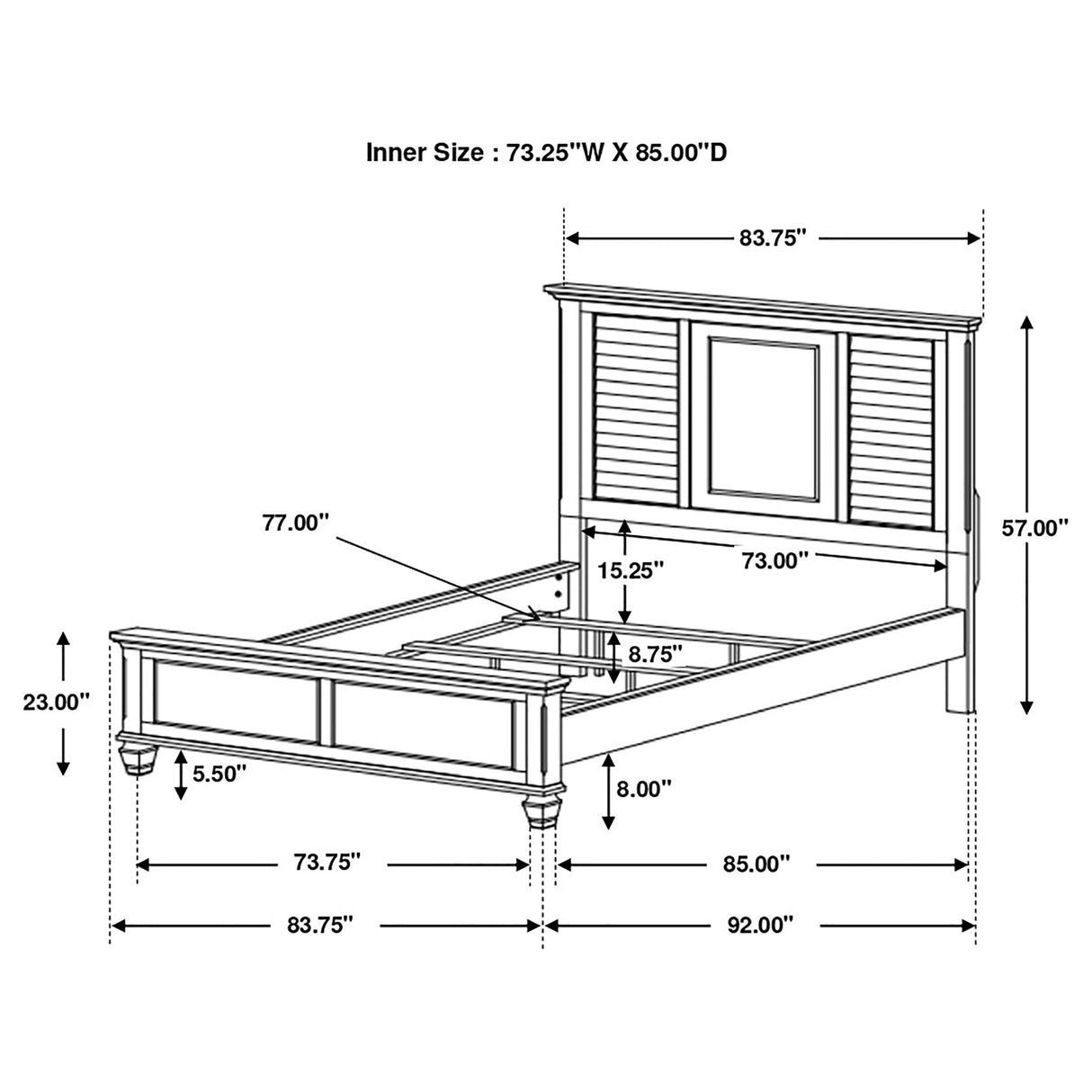 California King Bed 5 Pc Set - Franco 5-piece California King Bedroom Set Distressed White