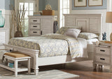 California King Bed - Franco Wood California King Panel Bed Distressed White