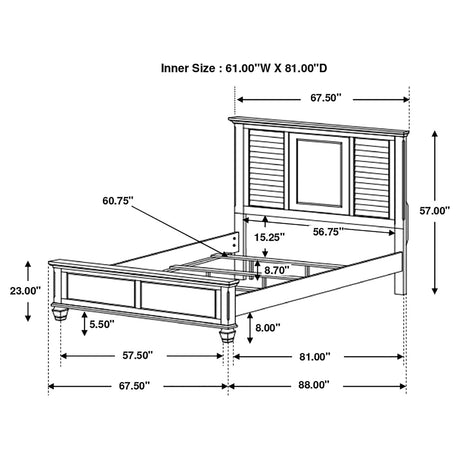 Queen Bed - Franco Wood Queen Panel Bed Distressed White