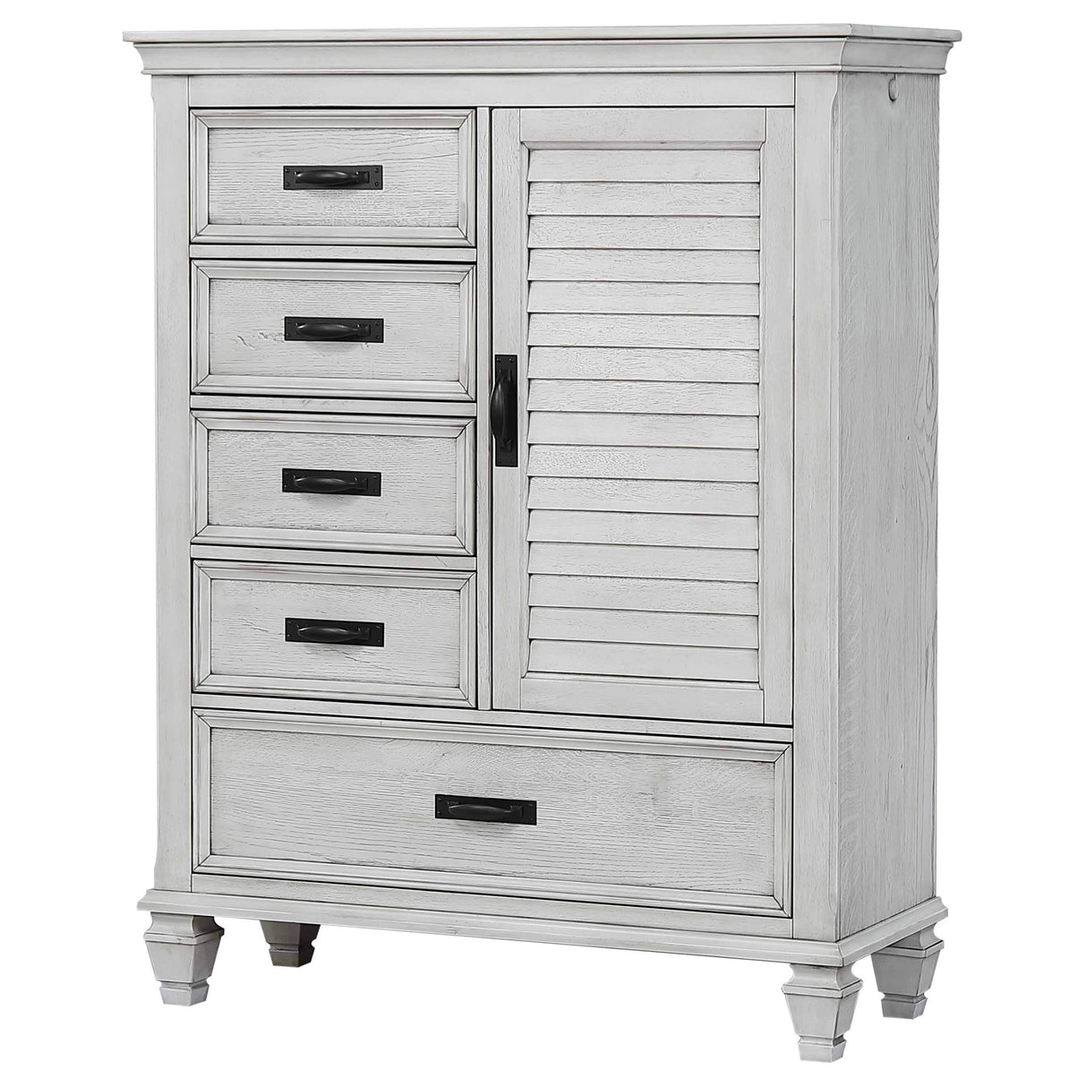 Door Chest - Franco 5-drawer Door Chest Antique White