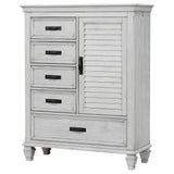 Door Chest - Franco 5-drawer Door Chest Antique White