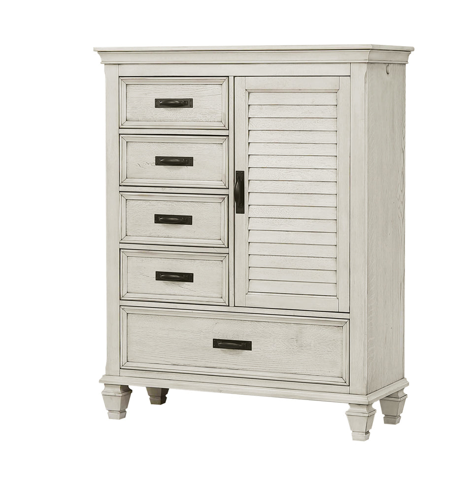 Door Chest - Franco 5-drawer Door Chest Antique White