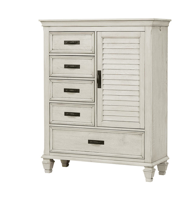 Door Chest - Franco 5-drawer Door Chest Antique White