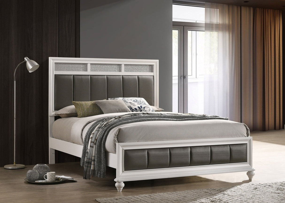 Barzini Wood Eastern King Panel Bed White | Coaster | Home Elegance USA