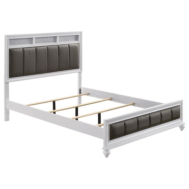 Barzini Wood Eastern King Panel Bed White | Coaster | Home Elegance USA