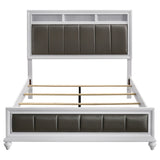 Eastern King Bed - Barzini Wood Eastern King Panel Bed White