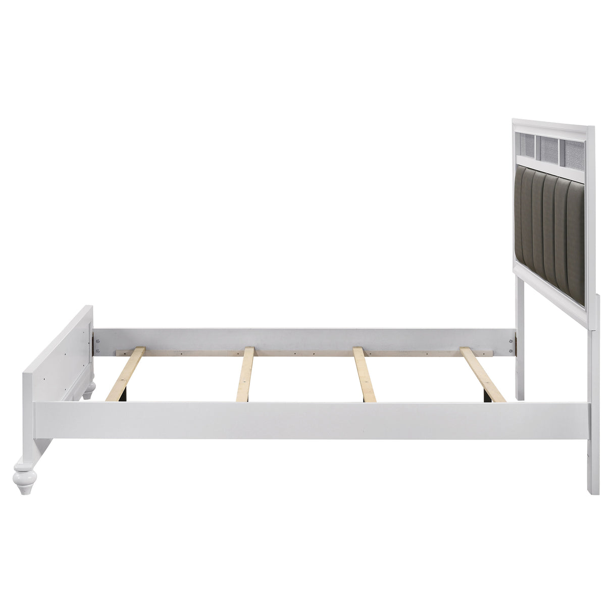 Eastern King Bed - Barzini Wood Eastern King Panel Bed White