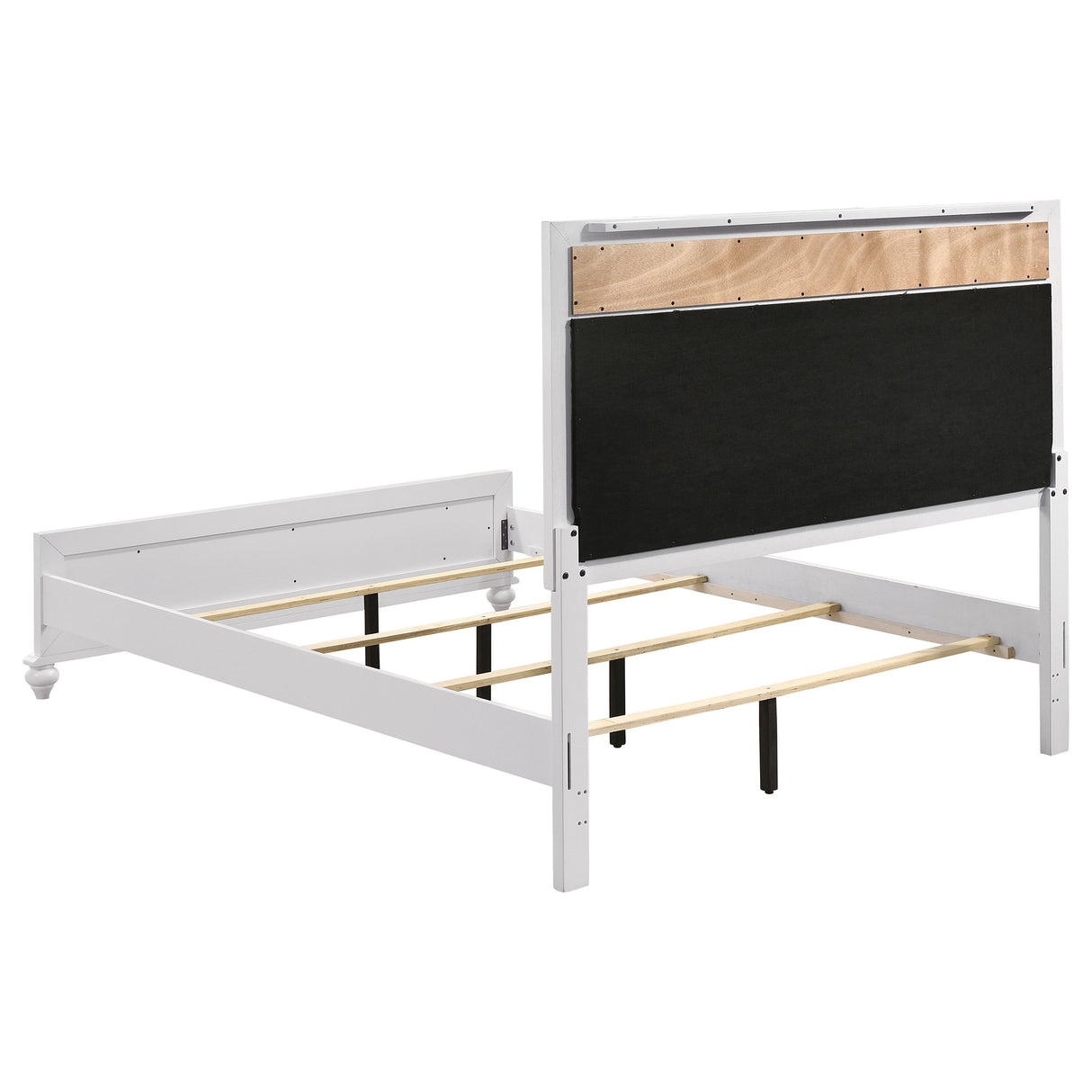 Eastern King Bed - Barzini Wood Eastern King Panel Bed White