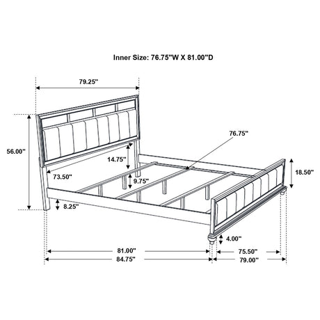 Eastern King Bed - Barzini Wood Eastern King Panel Bed White