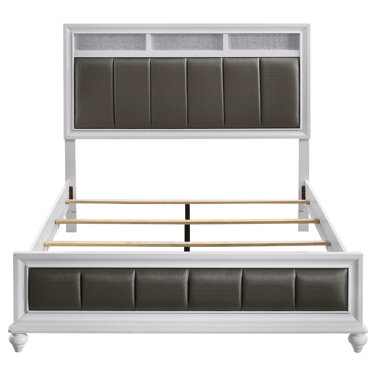 California King Bed - Barzini Wood California King Panel Bed White