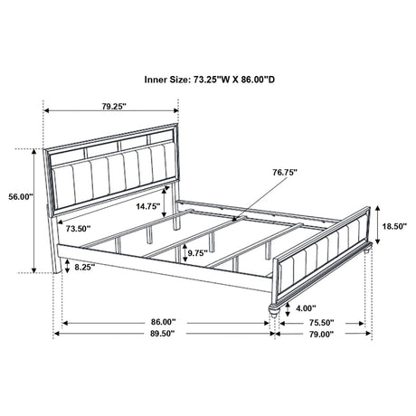 Barzini Wood California King Panel Bed White | Coaster | Home Elegance USA