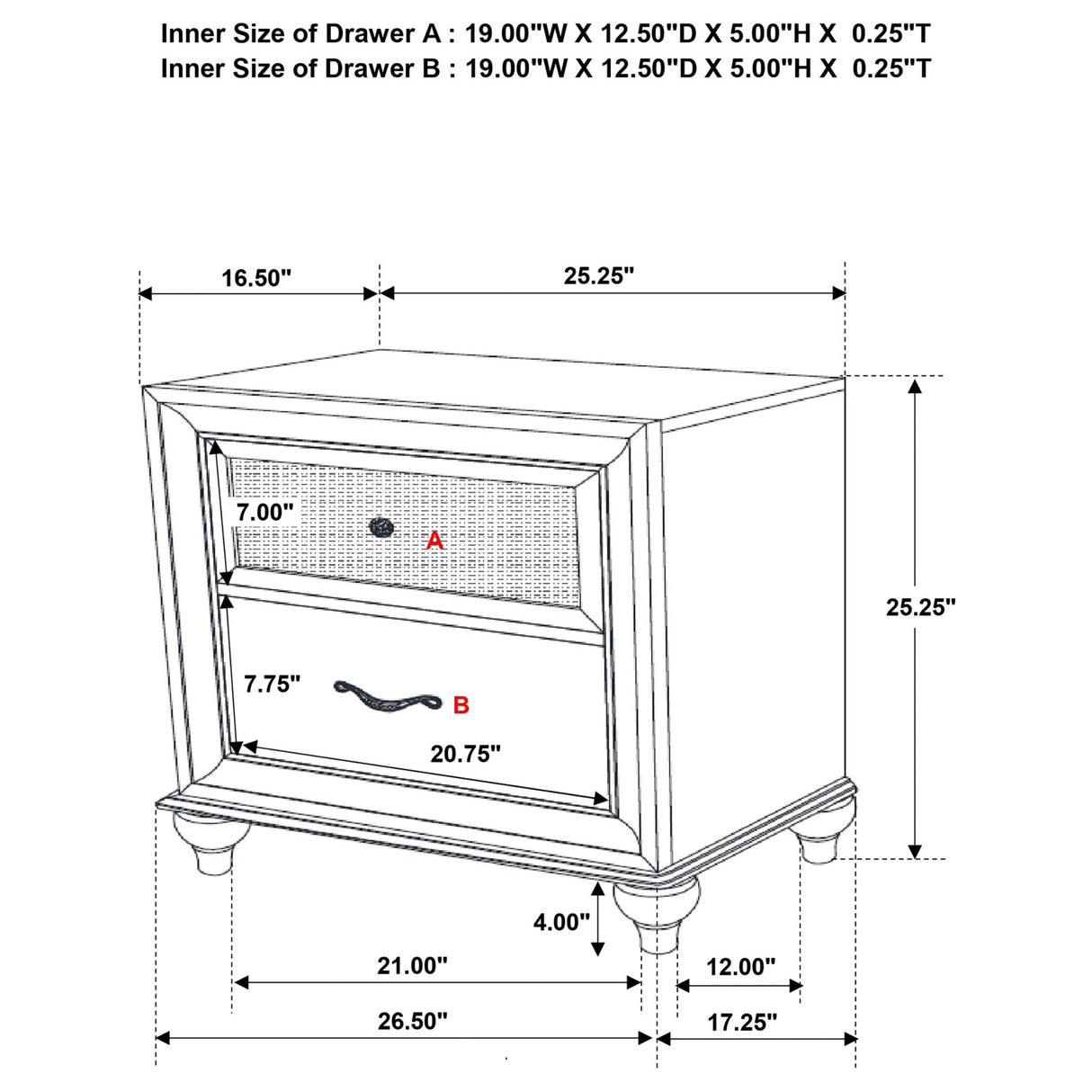 Barzini 2 - drawer Nightstand White | Coaster - 205892 - Home Elegance USA - 10