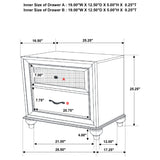 Barzini 2-drawer Nightstand White - Home Elegance USA