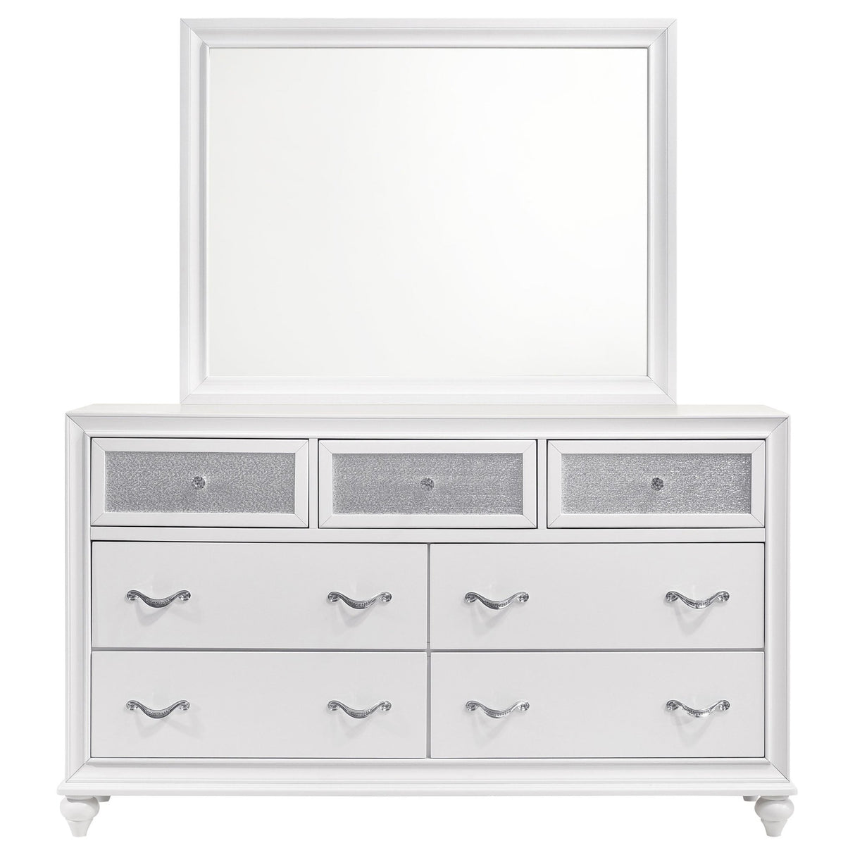 Barzini 7 - drawer Dresser with Mirror White | Coaster | Home Elegance USA