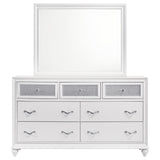 Dresser With Mirror - Barzini 7-drawer Dresser with Mirror White