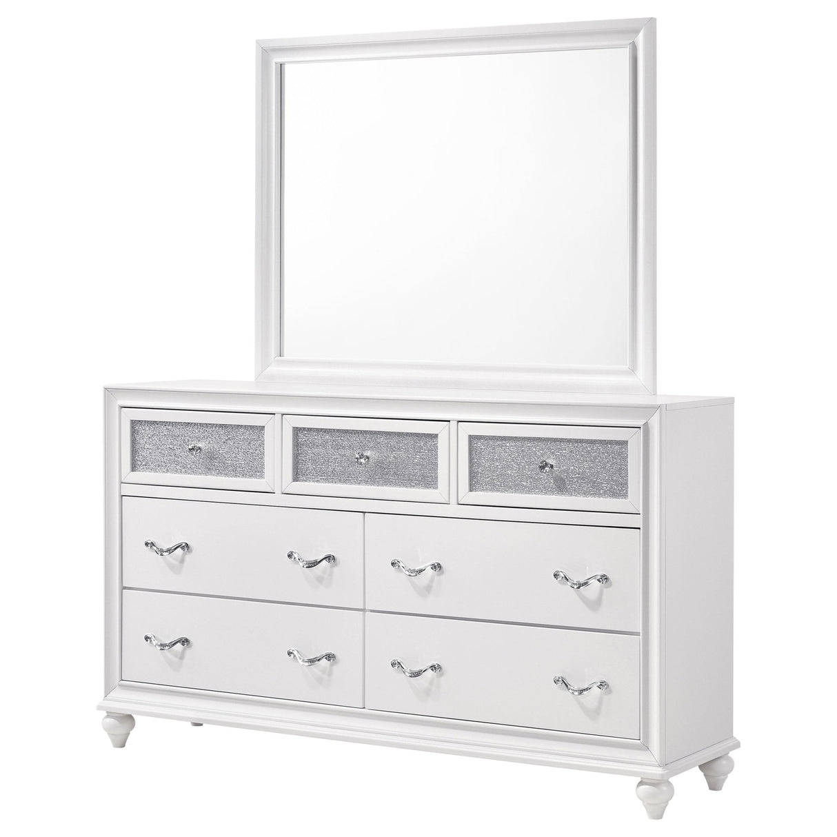 Barzini 7 - drawer Dresser with Mirror White | Coaster | Home Elegance USA