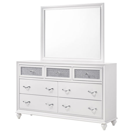 Barzini 7 - drawer Dresser with Mirror White | Coaster | Home Elegance USA