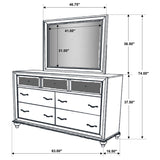 Dresser With Mirror - Barzini 7-drawer Dresser with Mirror White