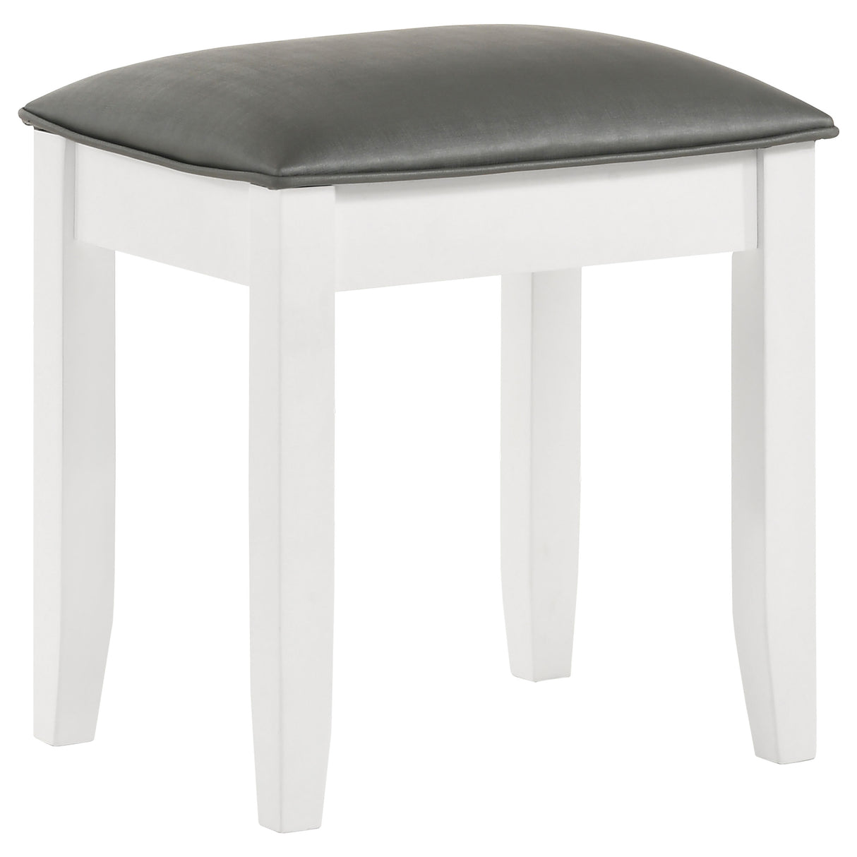 Vanity Stool - Barzini Upholstered Vanity Stool Metallic and White