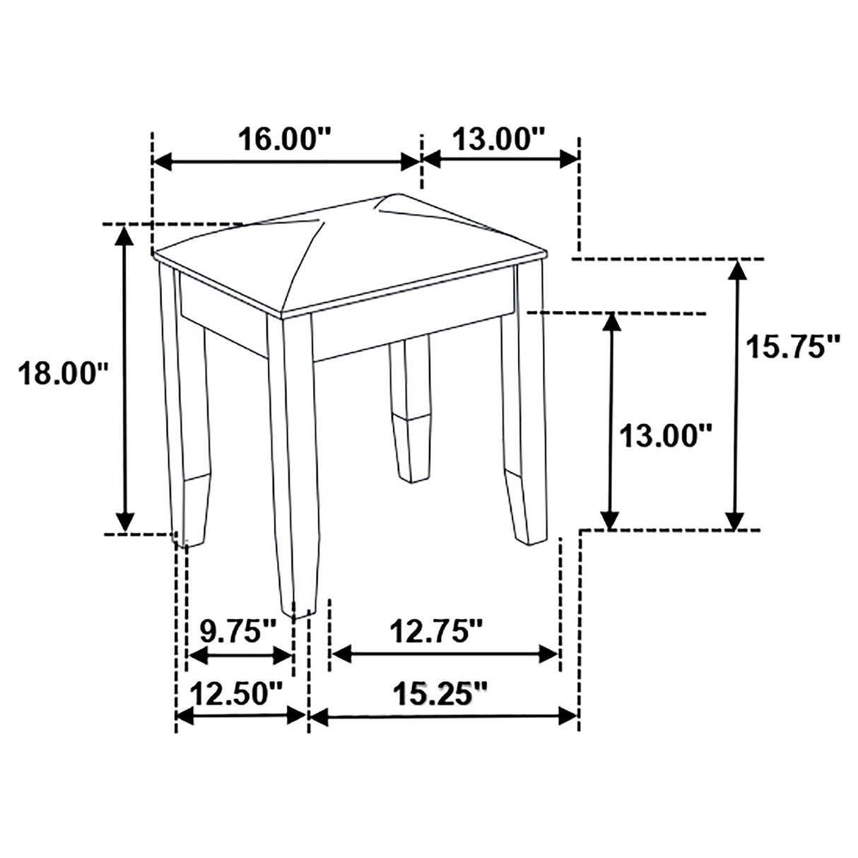 Vanity Stool - Barzini Upholstered Vanity Stool Metallic and White