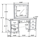 Vanity Table & Mirror - Barzini 7-drawer Vanity Desk with Lighted Mirror White