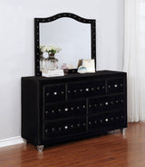 Deanna 7 - drawer Rectangular Dresser with Mirror Black | Coaster - 206103M - Home Elegance USA - 2