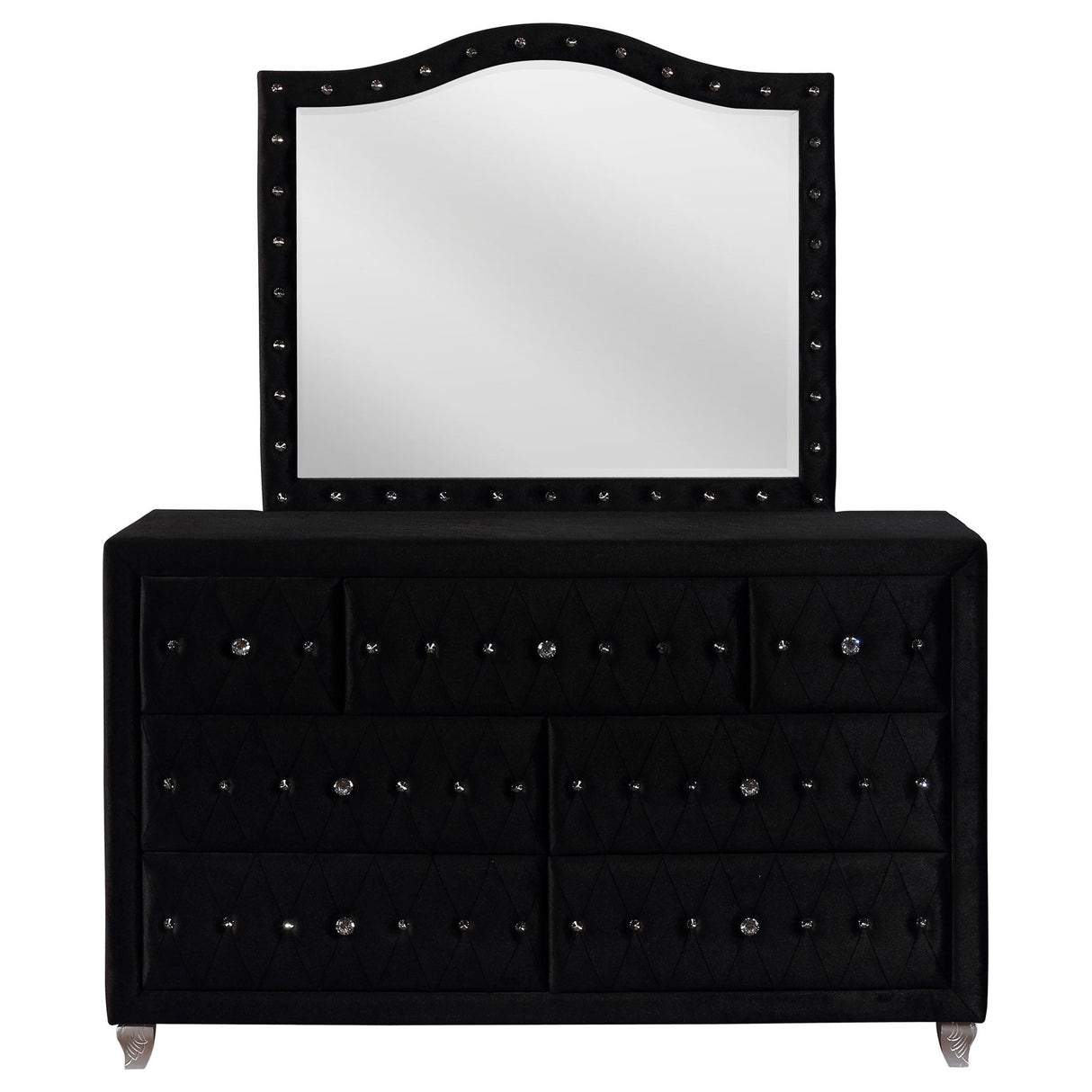 Deanna 7 - drawer Rectangular Dresser with Mirror Black | Coaster - 206103M - Home Elegance USA - 3