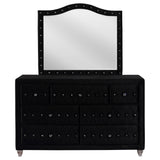 Deanna 7 - drawer Rectangular Dresser with Mirror Black | Coaster - 206103M - Home Elegance USA - 3