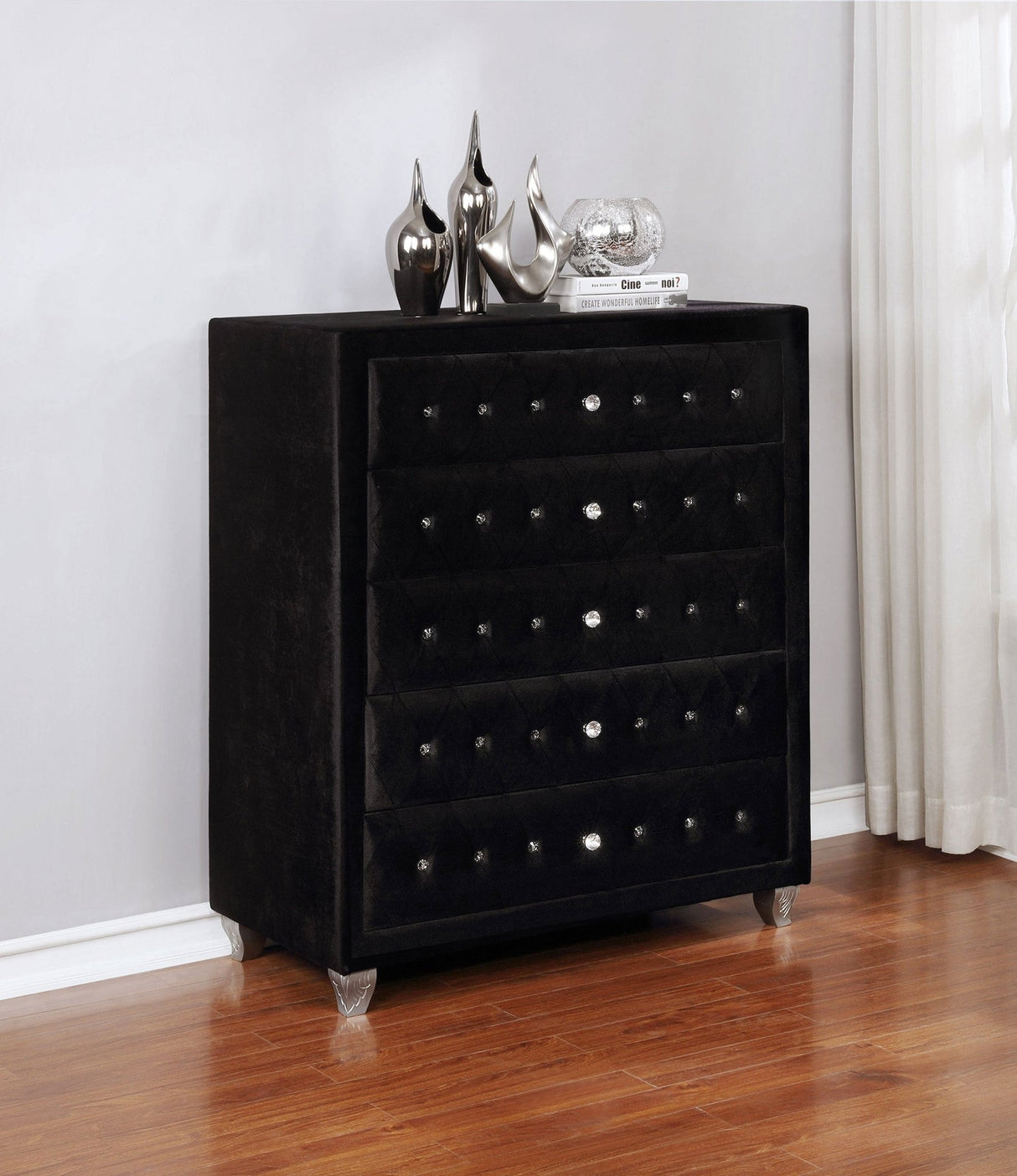 Deanna Deanna 5 - drawer Rectangular Chest Black | Coaster | Home Elegance USA