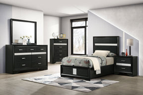 Miranda 5-piece Twin Bedroom Set Black - sold by Home Elegance USA