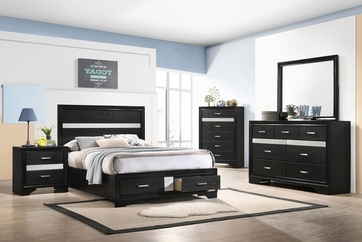 Full Bed 5 Pc Set - Miranda 5-piece Full Bedroom Set Black