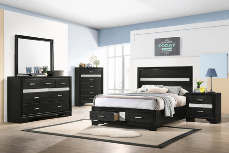 Full Bed 5 Pc Set - Miranda 5-piece Full Bedroom Set Black