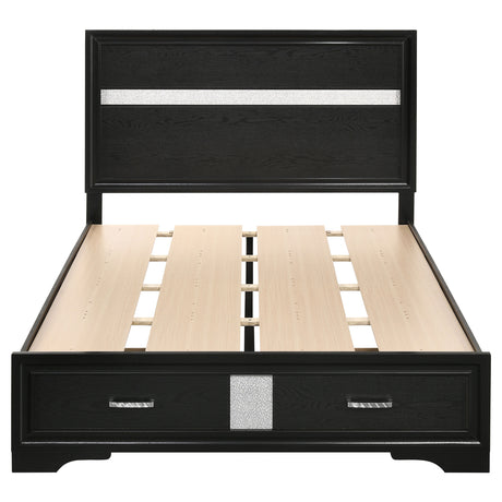 Full Storage Bed - Miranda Wood Full Storage Panel Bed Black