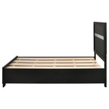 Full Storage Bed - Miranda Wood Full Storage Panel Bed Black