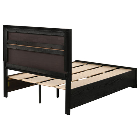 Full Storage Bed - Miranda Wood Full Storage Panel Bed Black