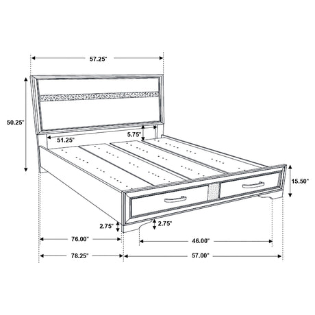 Full Storage Bed - Miranda Wood Full Storage Panel Bed Black