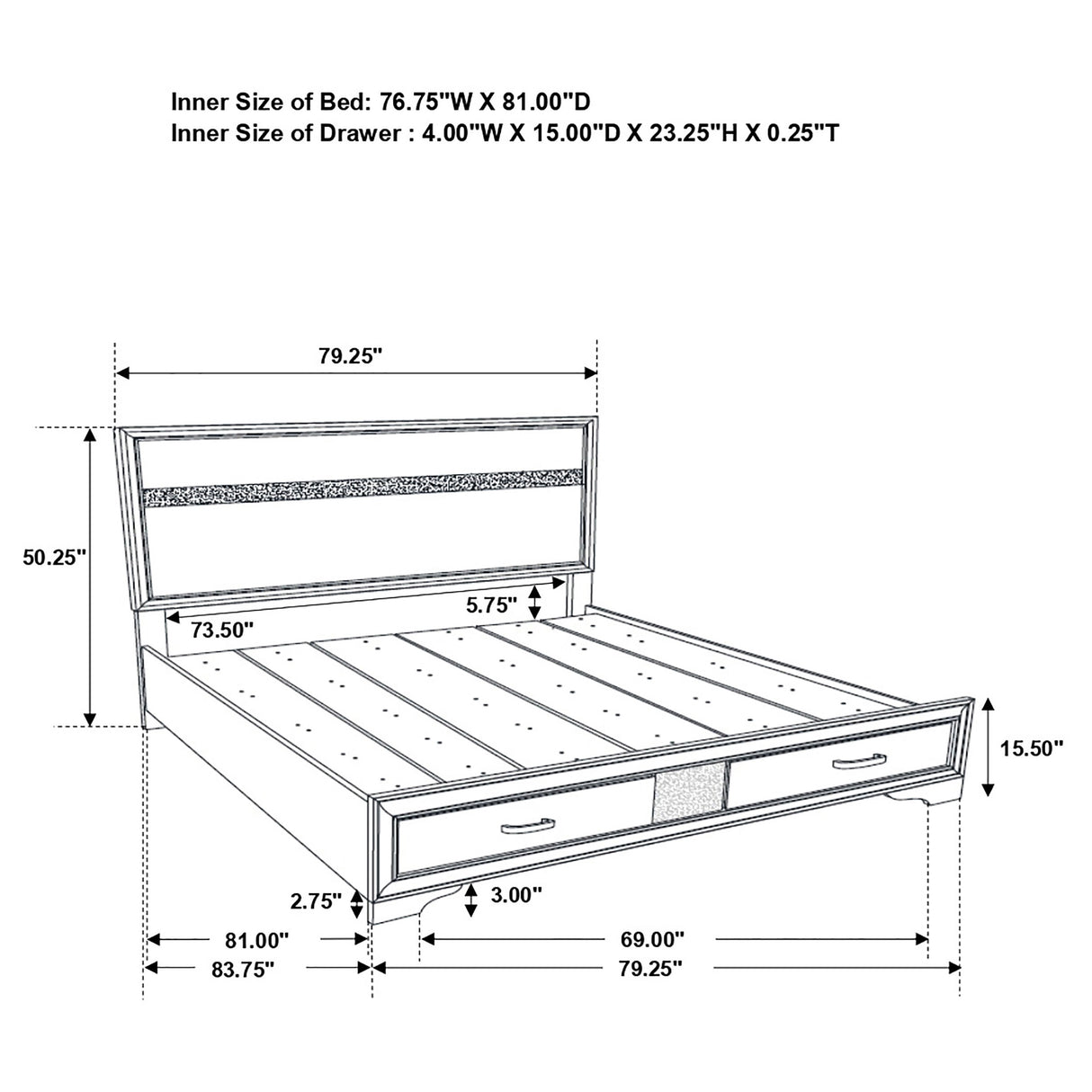 Eastern King Bed 4 Pc Set - Miranda 4-piece Eastern King Bedroom Set Black