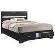 Eastern King Storage Bed - Miranda Wood Eastern King Storage Panel Bed Black