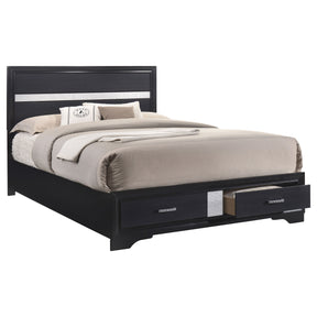 Eastern King Storage Bed - Miranda Wood Eastern King Storage Panel Bed Black