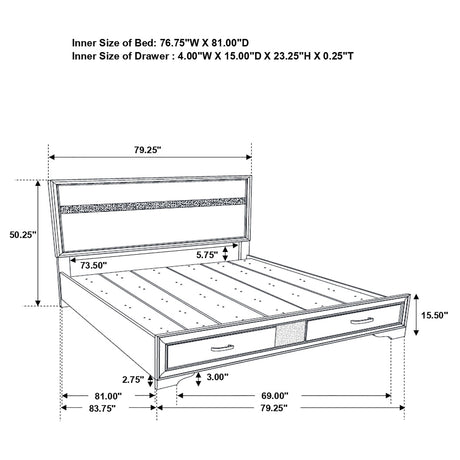 Eastern King Storage Bed - Miranda Wood Eastern King Storage Panel Bed Black